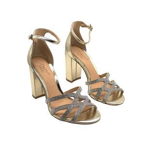 Jewel Badgley Mischka Gold and Silver Sandals